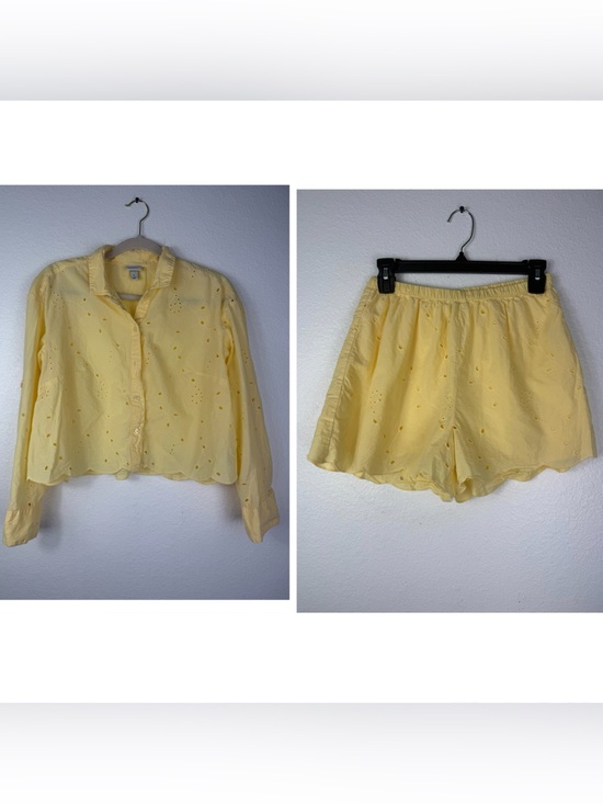 a new day Tops - a new day Yellow Eyelet High Waist Shorts and blouse set size S
